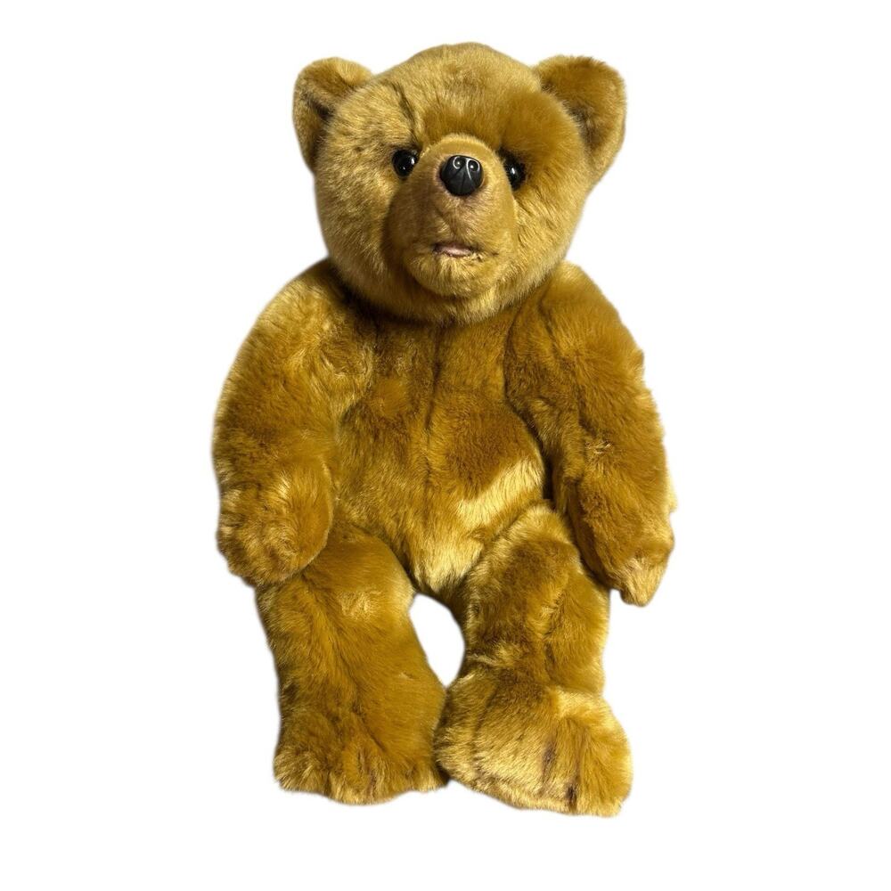 Vtg‎ Fancy Zoo Teddy Bear Light Brown Open Mouth Bear Edward 14.5" Soft Cuddly